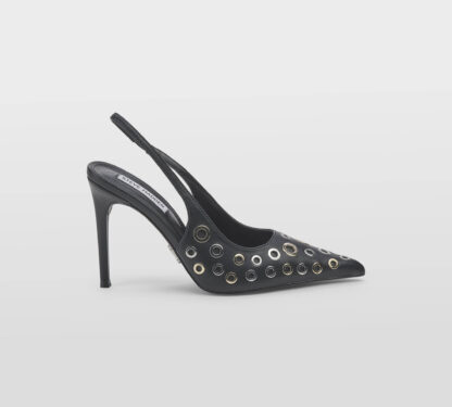 steve madden DONNA Donna SLINGBACK PELLE NERO BORCHIE 36, 37-2, 37, 38-2, 38, 40, 41-2 immagine n. 1/5