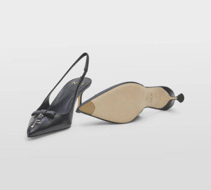 N° 21 DONNA Donna SLINGBACK PELLE NERO ZIP 37-2, 38-2, 38, 40, 41-2 immagine n. 5/5