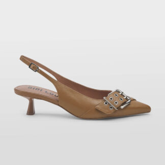 BIBI LOU DONNA CALZATURE SLING BACK PELLE CUOIO FIBBIA 36, 37-2, 38-2, 39-2, 40, 41-2 immagine n. 1/5
