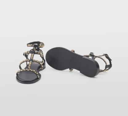 ASH DONNA Donna SANDALO GLADIATORE NERO BORCHIE 36, 37-2, 38-2, 39-2, 40, 41-2 immagine n. 5/5