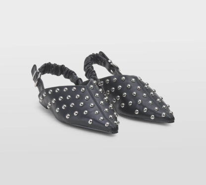 steve madden DONNA Donna SLINGBACK PELLE NERO BORCHIE 35-2, 36, 37, 38-2, 38, 39-2, 40, 41-2 immagine n. 3/5