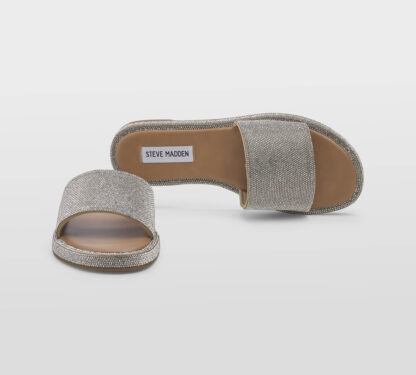 steve madden DONNA Donna CIABATTA MICRO SWAROVSKY ARGENTO 35-2, 36, 37-2, 37, 38-2, 38, 39-2, 40, 41-2 immagine n. 5/5