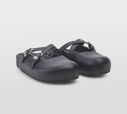 VIC MATIE' DONNA Donna SABOT PELLE NERO FIBBIE 36, 37-2, 38-2, 39-2, 40, 41-2 immagine n. 3/5