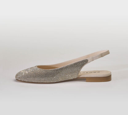 PROSPERINE DONNA CALZATURE SLIM BACK SWAROVSKY PLATINO 36, 37-2, 38-2, 38, 39-2, 40, 41-2 immagine n. 2/5