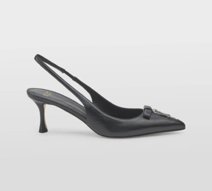 N° 21 DONNA Donna SLINGBACK PELLE NERO ZIP 37-2, 38-2, 38, 40, 41-2 immagine n. 1/5
