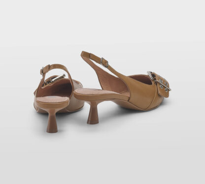 BIBI LOU DONNA CALZATURE SLING BACK PELLE CUOIO FIBBIA 36, 37-2, 38-2, 39-2, 40, 41-2 immagine n. 4/5
