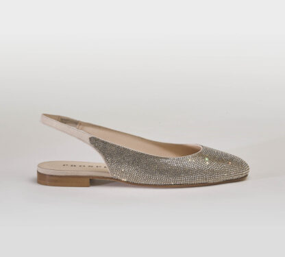 PROSPERINE DONNA CALZATURE SLIM BACK SWAROVSKY PLATINO 36, 37-2, 38-2, 38, 39-2, 40, 41-2 immagine n. 1/5
