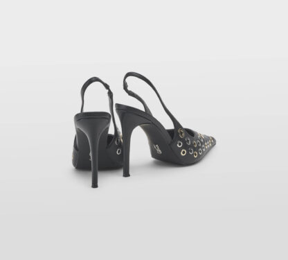 steve madden DONNA Donna SLINGBACK PELLE NERO BORCHIE 36, 37-2, 37, 38-2, 38, 40, 41-2 immagine n. 4/5