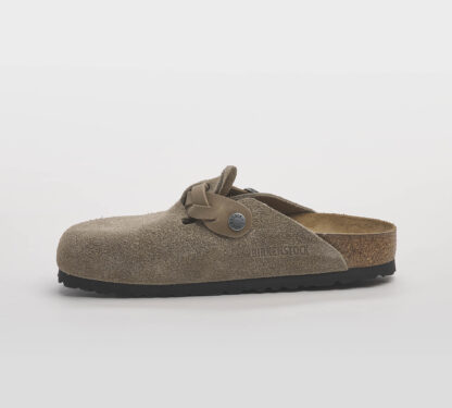 BIRKENSTOCK UNISEX CALZATURE BOSTON TRECCIA SUEDE LEATHER TAUPE 36, 37-2, 38-2, 39-2, 40, 41-2 immagine n. 2/5