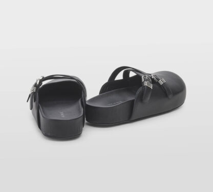 VIC MATIE' DONNA Donna SABOT PELLE NERO FIBBIE 36, 37-2, 38-2, 39-2, 40, 41-2 immagine n. 4/5
