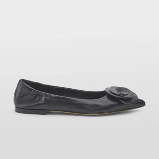POMME D'OR DONNA Donna BALLERINA CON  FIORE IN NAPPA NERO 37-2, 37, 38-2, 38, 39-2, 40, 41-2 immagine n. 1/5