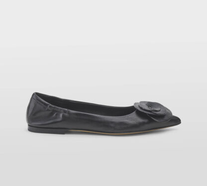 POMME D'OR DONNA Donna BALLERINA CON  FIORE IN NAPPA NERO 37-2, 37, 38-2, 38, 39-2, 40, 41-2 immagine n. 1/5
