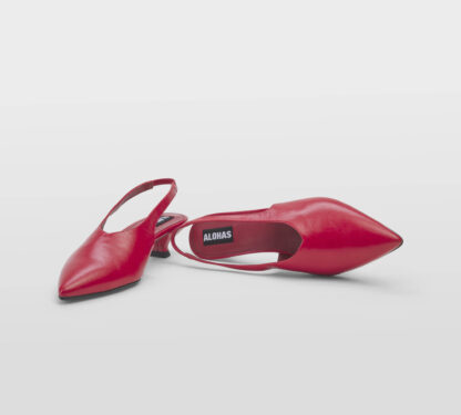 ALOHAS DONNA Donna SLINGBACK PELLE ROSSO 36, 37-2, 38-2, 39-2, 40, 41-2 immagine n. 5/5