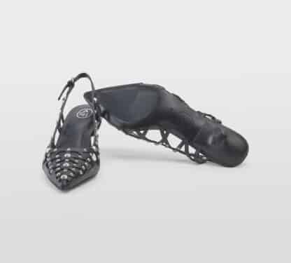 ASH DONNA Donna SLINGBACK PELLE NERO BORCHIE 36, 37-2, 38-2, 39-2, 41-2 immagine n. 5/5