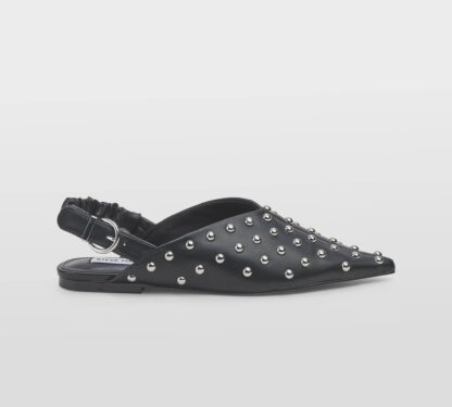 steve madden DONNA Donna SLINGBACK PELLE NERO BORCHIE 35-2, 36, 37, 38-2, 38, 39-2, 40, 41-2 immagine n. 1/5
