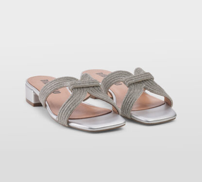 BIBI LOU DONNA Donna CIABATTA SWAROSKY ARGENTO 36, 37-2, 38-2, 39-2, 40, 41-2 immagine n. 3/5
