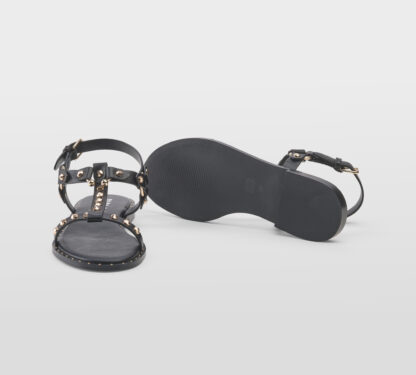 BIBI LOU DONNA Donna SANDALO PELLE NERO BORCHIE 36, 38-2, 39-2, 40, 41-2 immagine n. 5/5