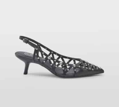 ASH DONNA Donna SLINGBACK PELLE NERO BORCHIE 36, 37-2, 38-2, 39-2, 41-2 immagine n. 1/5