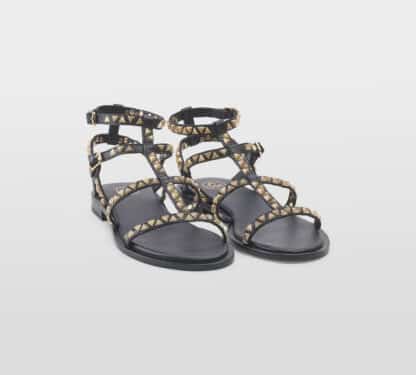 ASH DONNA Donna SANDALO GLADIATORE NERO BORCHIE 36, 37-2, 38-2, 39-2, 40, 41-2 immagine n. 3/5