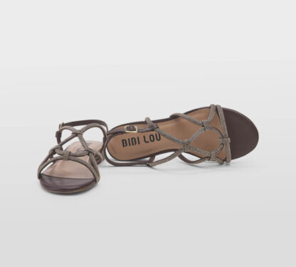 BIBI LOU DONNA Donna SANDALO IN PELLE MARRONE SWAROVSKY 36, 37-2, 38-2, 39-2, 40, 41-2 immagine n. 5/5