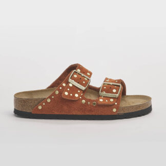 BIRKENSTOCK DONNA CIABATTA ANATOMICA ARIZONA CAMOSCIO DARK RUST RIVET 35, 36, 37-2, 38-2, 39-2, 40, 41-2 immagine n. 1/5