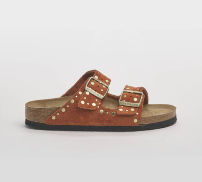 BIRKENSTOCK DONNA CIABATTA ANATOMICA ARIZONA CAMOSCIO DARK RUST RIVET 35, 36, 37-2, 38-2, 39-2, 40, 41-2 immagine n. 1/5