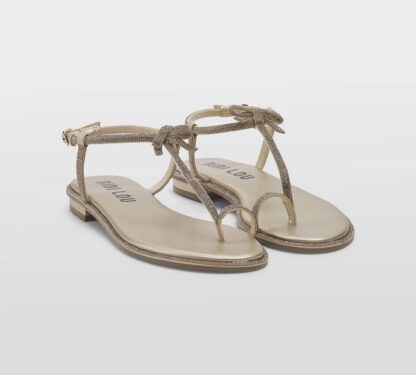 BIBI LOU DONNA Donna SANDALO INFRADITO SWAROVSKY ORO 36, 37-2, 38-2, 39-2, 40, 41-2 immagine n. 3/5