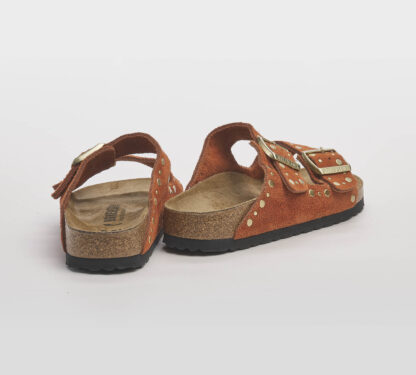 BIRKENSTOCK DONNA CIABATTA ANATOMICA ARIZONA CAMOSCIO DARK RUST RIVET 35, 36, 37-2, 38-2, 39-2, 40, 41-2 immagine n. 5/5