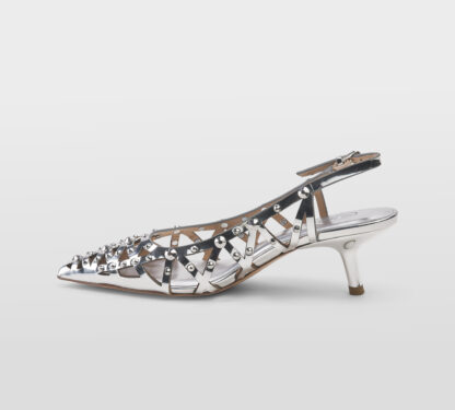 ASH DONNA Donna SLINGBACK PELLE ARGENTO BORCHIE 36, 38-2, 39-2, 40, 41-2 immagine n. 2/5