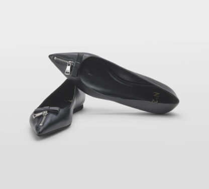 N° 21 DONNA Donna BALLERINA PELLE NERO ZIP 36, 37-2, 38-2, 39-2, 40, 41-2 immagine n. 4/5