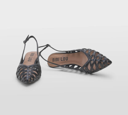 BIBI LOU DONNA CALZATURE SLING BACK TRAFORATA PELLE NERO 36, 37-2, 38-2, 39-2, 40, 41-2 immagine n. 5/5