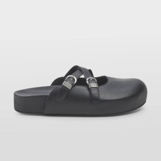 VIC MATIE' DONNA Donna SABOT PELLE NERO FIBBIE 36, 37-2, 38-2, 39-2, 40, 41-2 immagine n. 1/5