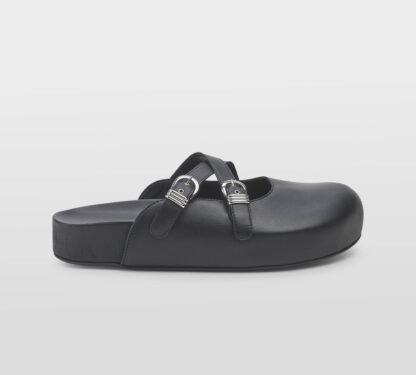 VIC MATIE' DONNA Donna SABOT PELLE NERO FIBBIE 36, 37-2, 38-2, 39-2, 40, 41-2 immagine n. 1/5