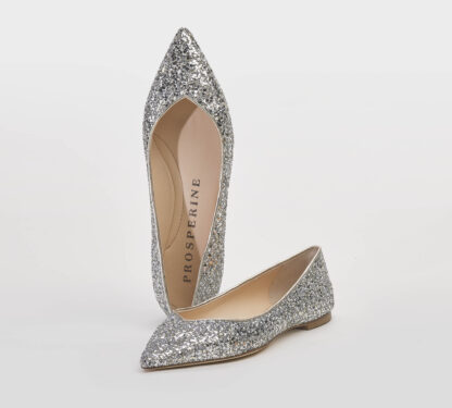 PROSPERINE DONNA Donna BALLERINA GLITTER PLATINO 36, 37-2, 38-2, 38, 39-2, 40, 41-2 immagine n. 4/5