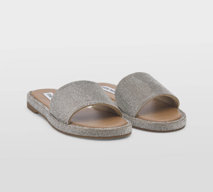 steve madden DONNA Donna CIABATTA MICRO SWAROVSKY ARGENTO 35-2, 36, 37-2, 37, 38-2, 38, 39-2, 40, 41-2 immagine n. 3/5