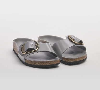 BIRKENSTOCK DONNA CIABATTA ANATOMICA MADRID BIG BUCKLE SPAZZOLATO GRIGIO 35, 36, 37-2, 38-2, 39-2, 40, 41-2 immagine n. 3/5