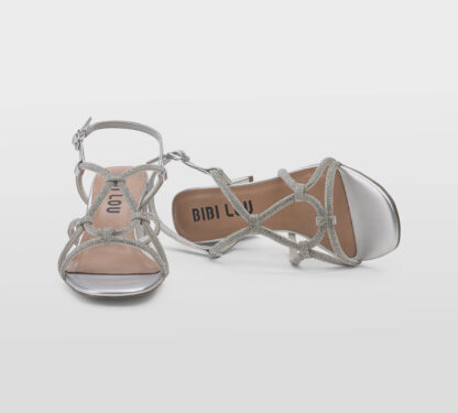 BIBI LOU DONNA Donna SANDALO PELLE ARGENTO SWAROVSKY 36, 37-2, 38-2, 39-2, 40, 41-2 immagine n. 5/5
