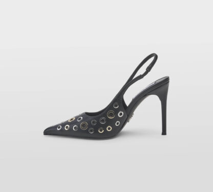 steve madden DONNA Donna SLINGBACK PELLE NERO BORCHIE 36, 37-2, 37, 38-2, 38, 40, 41-2 immagine n. 2/5