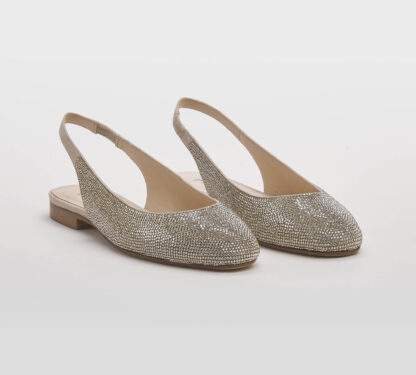 PROSPERINE DONNA CALZATURE SLIM BACK SWAROVSKY PLATINO 36, 37-2, 38-2, 38, 39-2, 40, 41-2 immagine n. 4/5