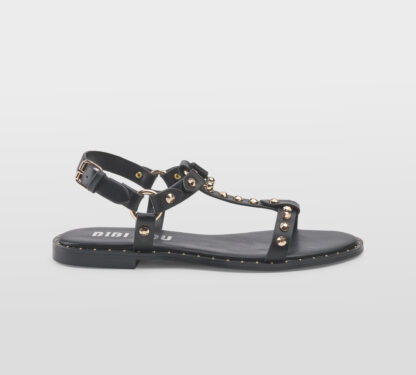 BIBI LOU DONNA Donna SANDALO PELLE NERO BORCHIE 36, 38-2, 39-2, 40, 41-2 immagine n. 1/5
