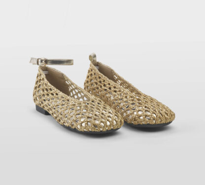 LOAFER DONNA Donna BALLERINA TRAFORATA PELLE ORO 37-2, 38-2, 39-2, 40 immagine n. 3/5