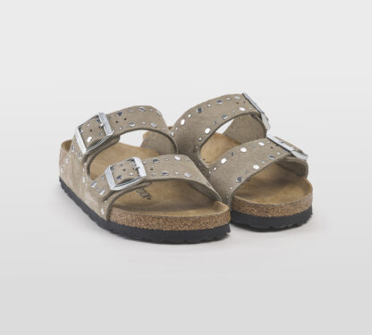 BIRKENSTOCK DONNA CIABATTA ANATOMICA ARIZONA CAMOSCIO TAUPE BORCHIE 35, 36, 37-2, 38-2, 39-2, 40, 41-2 immagine n. 3/3