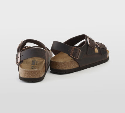 BIRKENSTOCK UNISEX INFRADITO ANATOMICO SANDALO MILANO PELLE OLIATA HABANA 40, 41-2, 42, 43-2, 44-2, 45-2 immagine n. 4/5