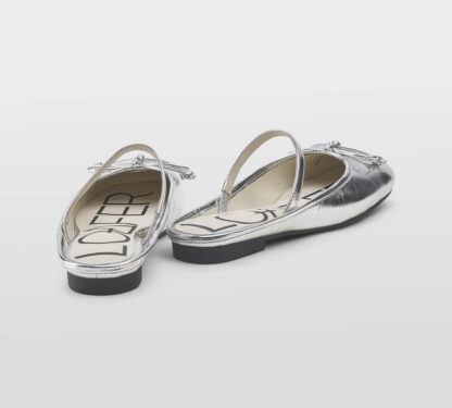 LOAFER DONNA Donna MULE FIOCCO PELLE ARGENTO SPECCHIO 36, 37-2, 38-2, 39-2, 40, 41-2 immagine n. 4/5