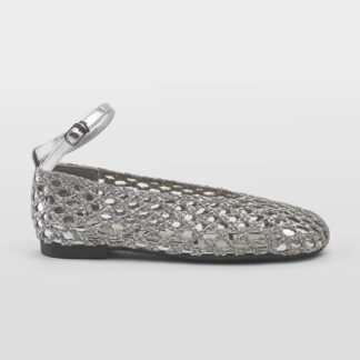 LOAFER DONNA Donna BALLERINA TRAFORATA IN PELLE ARGENTO 36, 37-2, 38-2, 39-2, 40 immagine n. 1/5