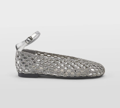 LOAFER DONNA Donna BALLERINA TRAFORATA IN PELLE ARGENTO 36, 37-2, 38-2, 39-2, 40 immagine n. 1/5