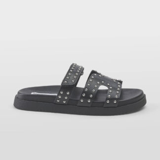 steve madden DONNA Donna CIABATTA NERO BORCHIE ARGENTO 35-2, 36, 37-2, 37, 38-2, 38, 39-2, 40, 41-2 immagine n. 1/5