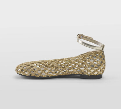 LOAFER DONNA Donna BALLERINA TRAFORATA PELLE ORO 37-2, 38-2, 39-2, 40 immagine n. 2/5