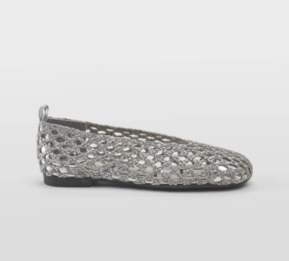 LOAFER DONNA Donna BALLERINA TRAFORATA IN PELLE ARGENTO 36, 37-2, 38-2, 39-2, 40 immagine n. 2/5