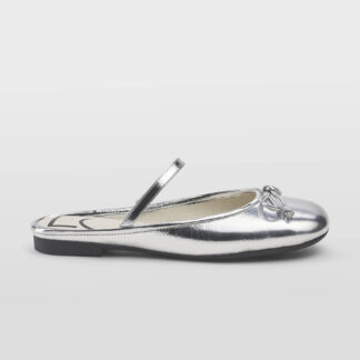 LOAFER DONNA Donna MULE FIOCCO PELLE ARGENTO SPECCHIO 36, 37-2, 38-2, 39-2, 40, 41-2 immagine n. 1/5